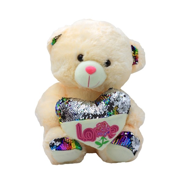 Beige Teddy Bear Heart