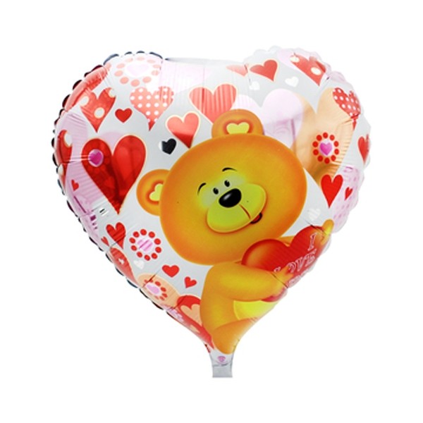 Heart Shape Teddy Balloon