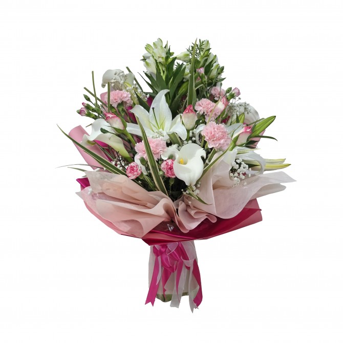 Elegant Pink and White Flower Bouquet