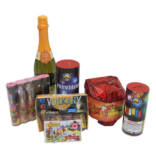 Bulles avec feux d'artifices et petards