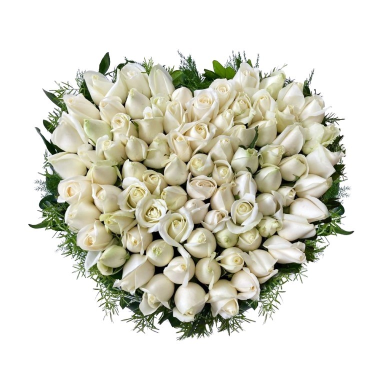 Coeur Roses Blanches