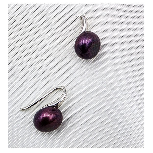Boucles d’oreilles en perles d’eau douce teintées