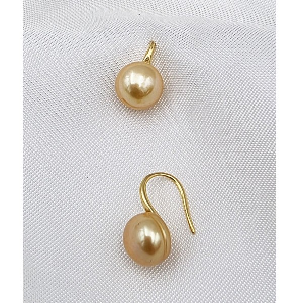 Boucles d’Oreilles pendantes en perles dorées