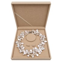 45 cm multi-strand white baroque freshwater pearl statement necklace