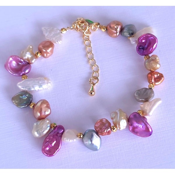 bracelet-perles-multicolores-baroque