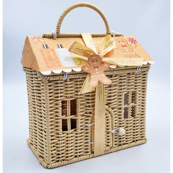 Coffret bain & corps Maison Pain d’Épices – Panier en rotin