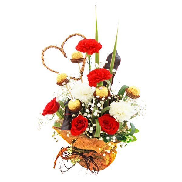 Fleurs Saint Valentin et Chocolat